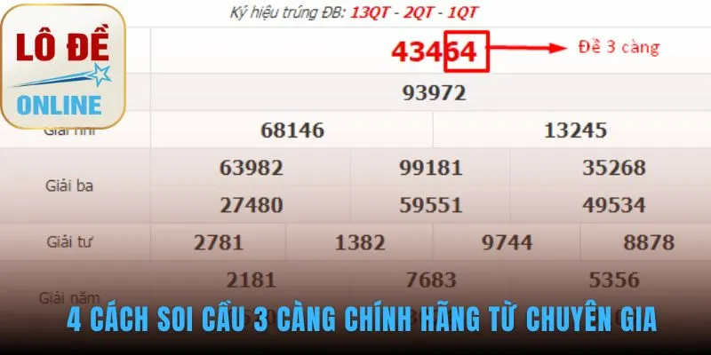 Soi cầu 3 càng theo GĐB và bóng âm dương hiệu quả